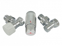 Комплект узла нижнего подкл SCHLOSSER угловой STANDARD MINI 1/2quot; (хром) с термоголовкой MINI DIAMANT М30х1,5